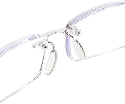 Bhigh 2 Pack Reading Glasses Blue Light Reading Glasses men's reading glasses for women Frameless Computer Reading Glasses