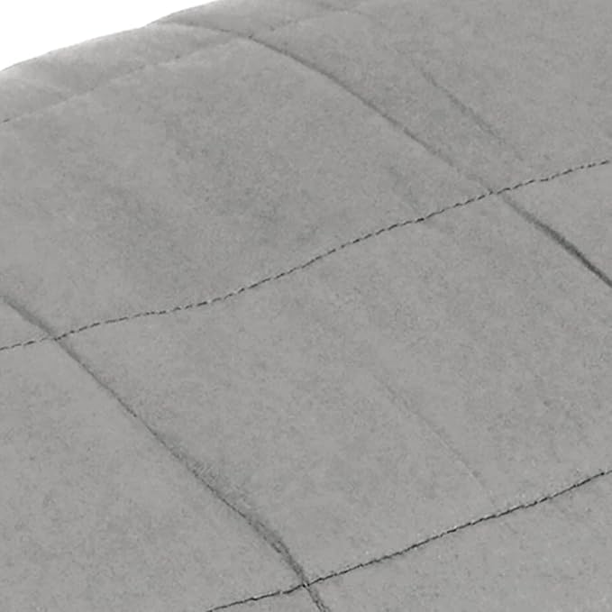 Weighted Blanket Grey Cotton Polyester Glass Beads 86.6 x 90.6 Inch for Adults, Breathable Hypoallergenic Fabric with Calming Effect for Stress Relief and Improved Sleep