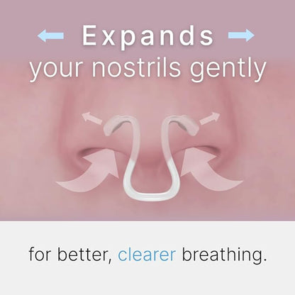 Airflow Clip Nasal Dilator by SnoreLessNow | Swiss-Made Anti-Snoring Nose Clip | Nasal Dilators for Sleeping & Breathing, BPA-Free Nasal Expander for Deviated Septum Relief | Nasal Dilator for Snoring