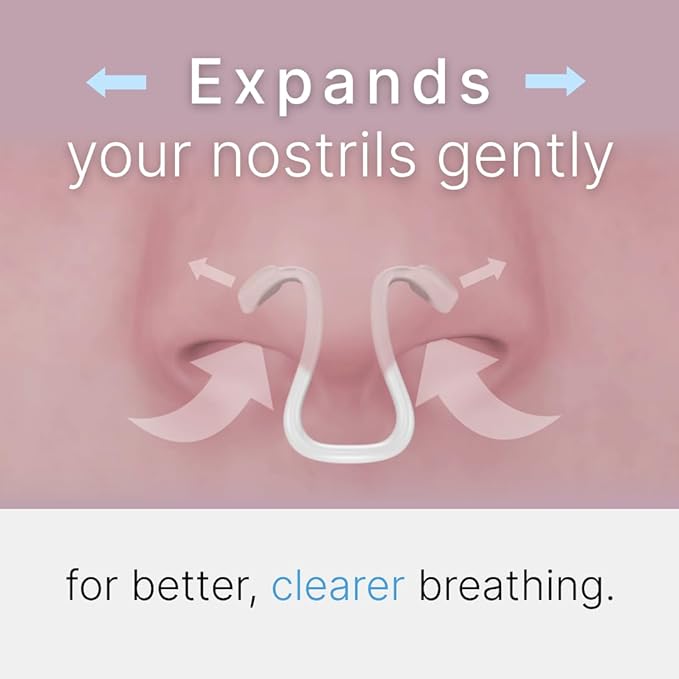 Airflow Clip Nasal Dilator by SnoreLessNow | Swiss-Made Anti-Snoring Nose Clip | Nasal Dilators for Sleeping & Breathing, BPA-Free Nasal Expander for Deviated Septum Relief | Nasal Dilator for Snoring