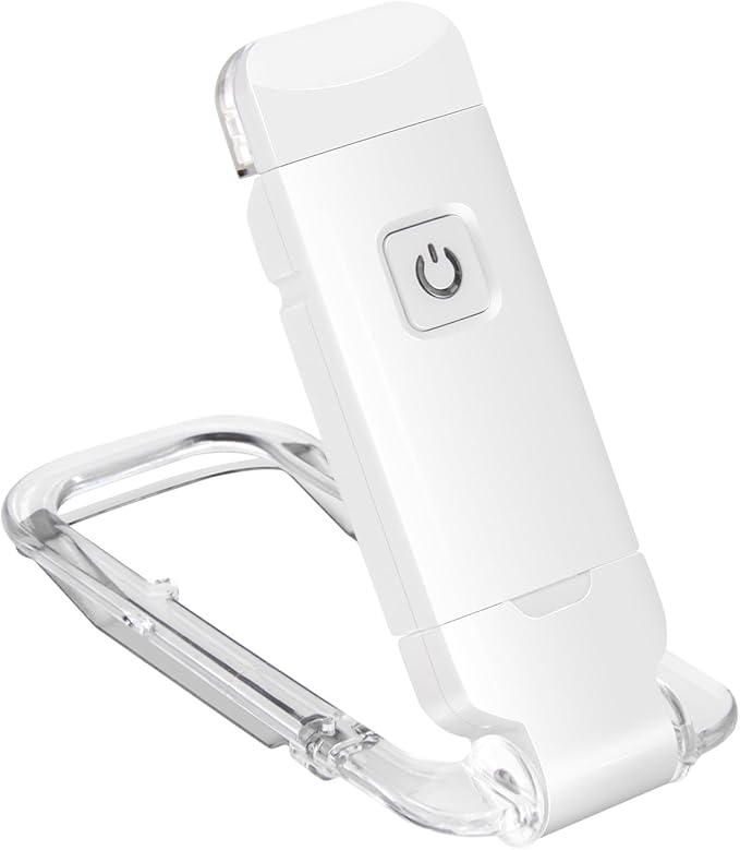 LUXSWAY USB Rechargeable Book Light for Reading,Small Book Reading Lights in Bed,Clip On Bookmark Kids Lights for Bed,Brightness Adjustable for Eye Care,2 4000K and 2 1550K LEDs for Bookworms