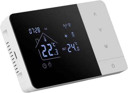 Smart Home Thermostat – WiFi Heat and Cooling Controller, Voice and App Operated, Touch Panel Display | TemperaturesRegulator for Indoor Living, Bedroom, Bathroom, Room Climate Control, Energy Saving