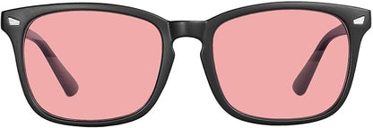 MAXJULI FL-41 Rose Blue Light Blocking Glasses for Photophobia Light Sensitivity,for Computer Gaming, Screen Fatigue & UV Protection (Black/FL-41 Rose)