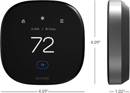 ecobee Smart Thermostat Premium with Smart Sensor and Air Quality Monitor - Programmable Wifi Thermostat - Works with Siri, Alexa, Google Assistant