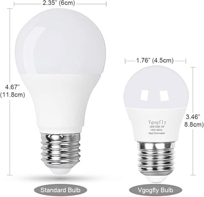 Vgogfly Red Light Bulb for Sleep Dimmable - Mood Setting Blue Light Blocking, A15 3W(25 Watt Equivalent) E26 Base for Bedroom, Longevity (2 Pack)