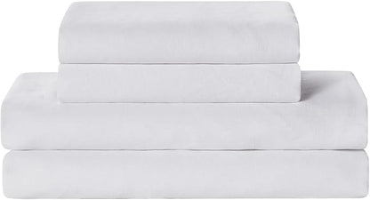 YnM Linen Sheet Set - Cozy, Skin-Friendly, and Eco-Friendly Pure Linen Sheets Collection, 4-Piece Set Includes Flat Sheet, Fitted Sheet, and 2 Pillowcases – Full, White