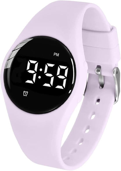 Vibrating Alarm Watch, Water Resistant Potty Training Wristband Rechargeable Medical Reminder Watch with Timer and 15 Daily Alarms (Lilac Purple)