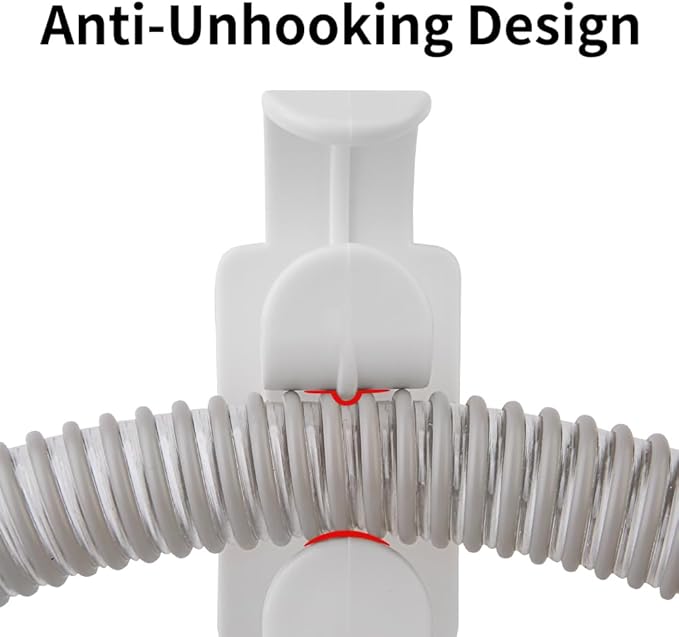 2PCS CPAP Hose Holder for Apnea Sleep Machine, Compatible with Resmed Airfit F40/Bipap/Evora Full Face Mask & Tube, Anti-Unhook, Avoid C-Pap Hose Tangle Portable Travel, Cleaner&Sanitizing Supplies
