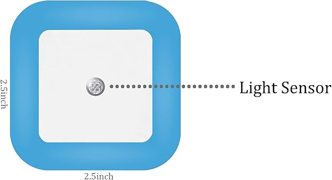 [ Pack of 4 ] Bright Blue Night Lights, Plug Into Wall Light with Light Sensor (Unique Blue Cover Design)