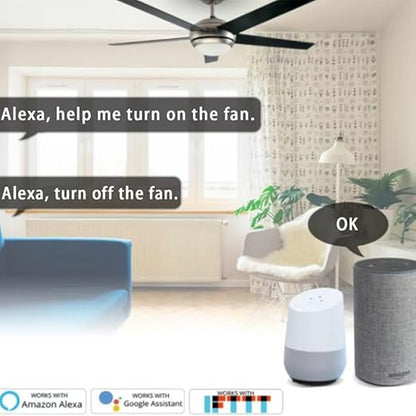 Zibee Smart Ceiling Fan and Light Switch Combo,Adjust Fan Speed,Glass Touch Panel,No Neutral line Needed and Neutral line Needed Dual Mode,ZigBee Hub Required,US.