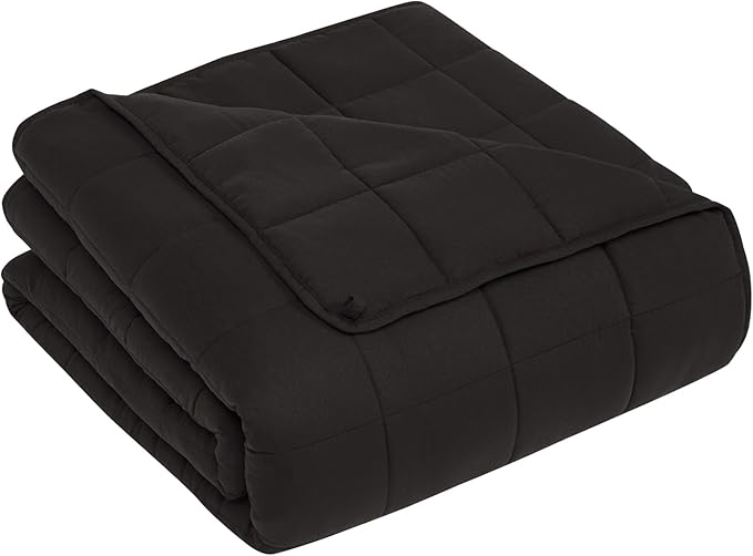 CuteKing Weighted Blanket for Adults (15lbs, 48"x72", Grey) Heavy Blanket for 140-150lbs, Breathable Microfiber Material with Glass Beads All-Season Summer Fall Winter Soft Thick