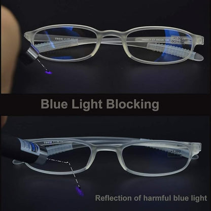 Blue Light Blocking Anti Reflective Coating Reading Glasses(Flexible and Lightweight) Plastic Portable Readers