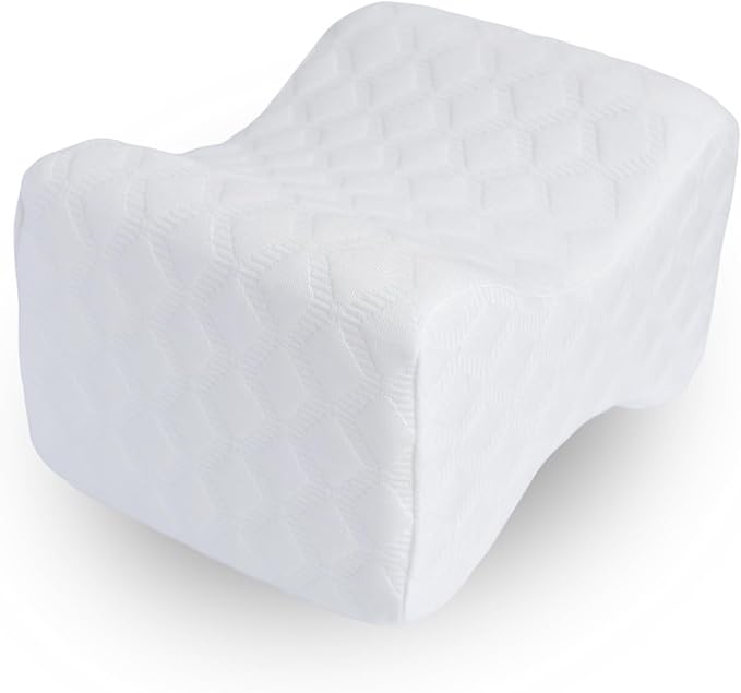 Butterfly Knee Pillow for Side Sleepers – Orthopedic Bolster Pillow for Hip, Sciatica, and Back Pain Relief – Memory Foam Wedge for Pregnancy, Leg Support – Washable Cover, White