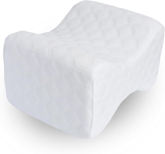Butterfly Knee Pillow for Side Sleepers – Orthopedic Bolster Pillow for Hip, Sciatica, and Back Pain Relief – Memory Foam Wedge for Pregnancy, Leg Support – Washable Cover, White