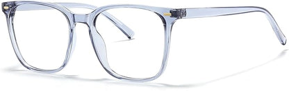 Oversized Square Blue Light Blocking Glasses for Women Men, Anti-Fatigue Computer Monitor Glasses Reduce Eye Strain