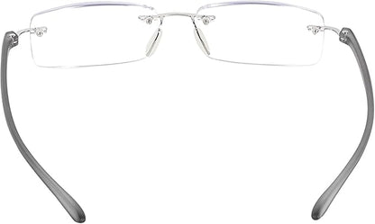 Bhigh 2 Pack Reading Glasses Blue Light Reading Glasses men's reading glasses for women Frameless Computer Reading Glasses