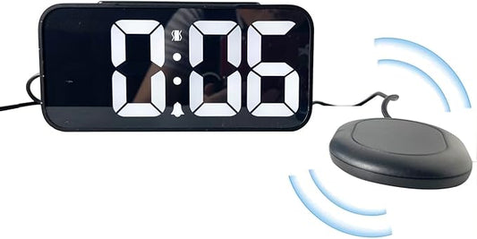 Extra Loud LED Alarm Clock with Vibration for Bedroom,Extreme Bed Shaker Alarm Clock for Deep Sleeper Hard of Hearing Deaf, Clear LED Display, Dimmer and Volume Knob, USB Port,Easy to Set