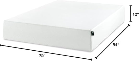 Zinus 12 Inch Full Green Tea Memory Foam Mattress [New Version], Fiberglass Free, Medium Firm Feel, Zoned Pressure Relief, Certified Safe Foams & Fabric, Mattress in A Box