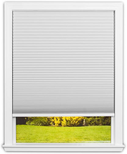 Redi Shade No Tools Easy Lift Trim-at-Home Cordless Cellular Blackout Fabric Shade White, 36" W x 64" L, (Fits windows 19"- 36")