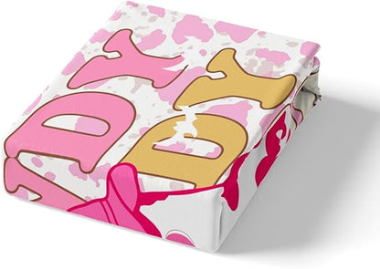 Western Ghost Fitted Sheet Queen Size Tribal Cowgirl Hat Cute Ghost Halloween Bedding Sheet Set,Rustic Pink Cowhide Kawaii Cow Fur Print Bed Cover Ultra Soft Breathable Bedding 3 Pcs