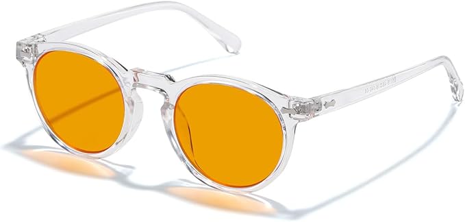 Amber 99% Blue Light Blocking Computer Reading Glasses Orange Lens for Better Sleep, Eye Strain Men Women Sun Readers