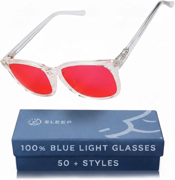 100% Blue Light Blocking Glasses - Better Sleep Anti Eye Strain Protection - Computer Gaming Women Men