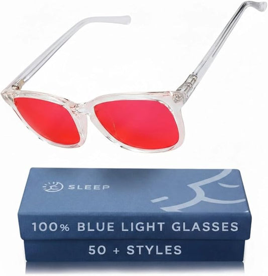 100% Blue Light Blocking Glasses - Better Sleep Anti Eye Strain Protection - Computer Gaming Women Men