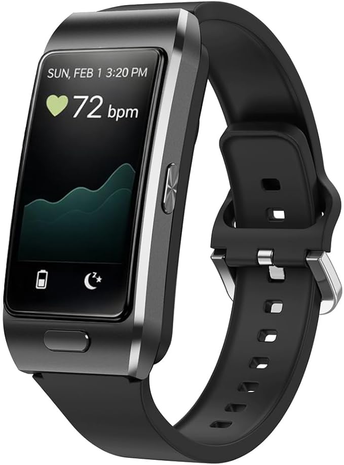 Slim Fitness Tracker for Men & Women, 1.57” HD Touchscreen Smart Band, Heart Rate & SPO₂ Tracking, Sleep & Activity Insights, Bluetooth Call Support (Black)