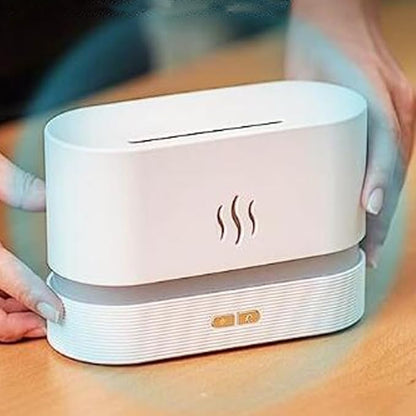Flame Aromatherapy Machine, Aroma Expander, Home Office Table Seven Color Flame Ultra Silent Air Humidifier, Aroma Diffuser (White Aromatherapy Machine)