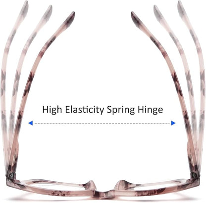 REAVEE Oprah Style Reading Glasses for Women, Blue Light Blocking Stylish Oversized Computer Readers Spring Hinge