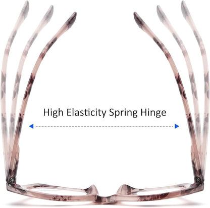 REAVEE Oprah Style Reading Glasses for Women, Blue Light Blocking Stylish Oversized Computer Readers Spring Hinge