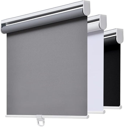 AOSKY Cordless Roller Shades Blackout Blinds for Windows Room Darkening Rolled Up Shades with Spring System, UV Protection Window Shades Door Blinds for Home and Office (44" W x 72" H, Grey)