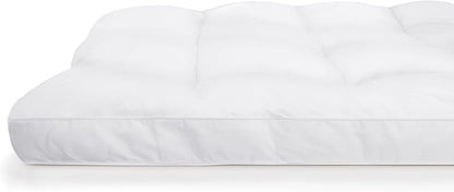 SERTA Down Illusion Soft Hypoallergenic 2 inch Pillowtop Simple Fit Mattress Topper, Twin, White