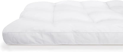 SERTA Down Illusion Soft Hypoallergenic 2 inch Pillowtop Simple Fit Mattress Topper, King, White