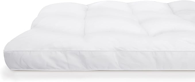 SERTA Down Illusion Soft Hypoallergenic 2 inch Pillowtop Simple Fit Mattress Topper, Queen, White
