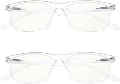 Eyekepper 2 Pack Computer Reading Glasses Blue Light Blocking Readers for Men Women, Transparent