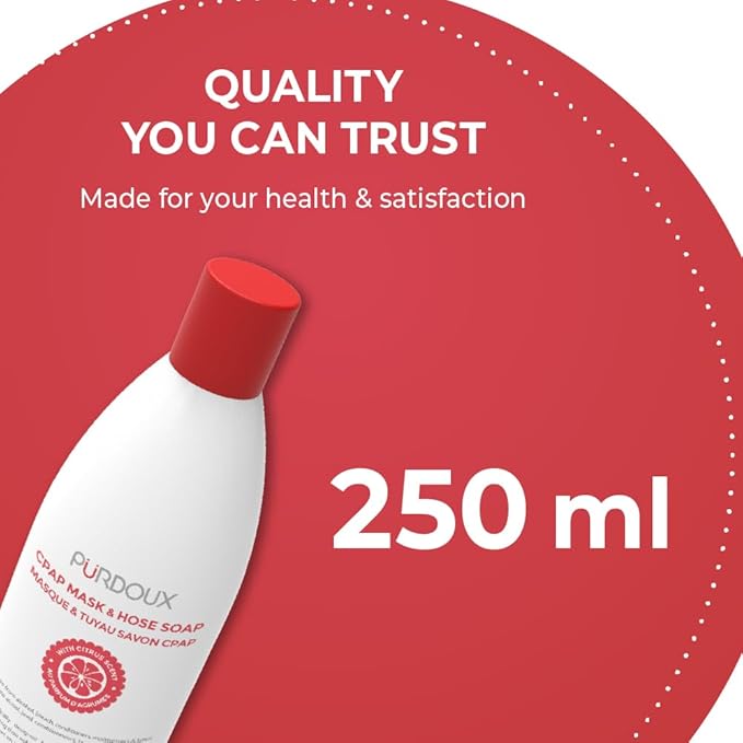 PURDOUX™ CPAP Mask & Hose Cleaning Soap (Pack of 3 Bottles, 250 ml / 8.4 oz Each) (3 x Grapefruit-Lemon Scent)