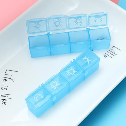 Didiseaon 7 Days Pill Dispenser Organizer with Reminder Alarm - Blue Pill Organizer with 28 Compartments for Weekly Medication Management