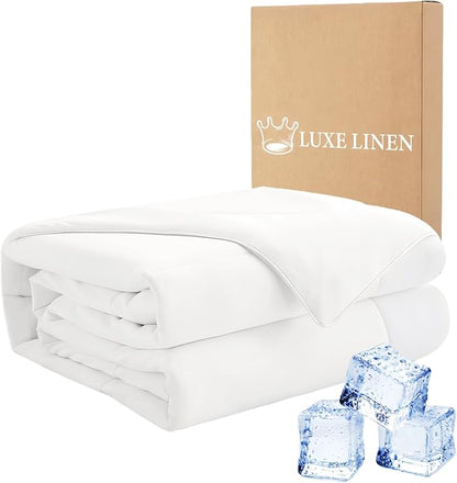 Cooling Comforter King Size, All Season Cooling Blanket for Hot Sleepers Cold Breathable Bedding 106"x 90"(King/Cali King, White)