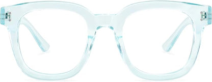 Madison Avenue Oversized Blue Light Blocking Glasses for Women Fashion Blue Light Blockers Anti Eyestrain & UV Protection Computer Eyeglasses (Light Blue)
