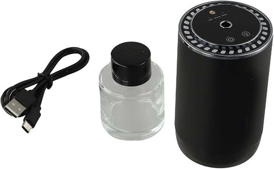 Portable Car Aroma Diffuser and Air Purifier with Humidifier, Intelligent Auto Function, 3-Level Adjustable Scent Modes, 500mAh Rechargeable Battery, Compact Aluminum Alloy Build for Relaxing Travel