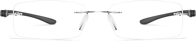 Bhigh 2 Pack Reading Glasses Blue Light Reading Glasses men's reading glasses for women Frameless Computer Reading Glasses