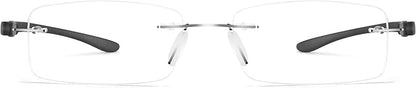 Bhigh 2 Pack Reading Glasses Blue Light Reading Glasses men's reading glasses for women Frameless Computer Reading Glasses