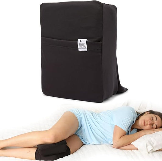Sleep Gear Knee Zzz Pillow - Doctor-Designed Knee Sleeve & Foam Pillow for Side Sleepers - Compact, Ergonomic with Washable Cover for Sciatica & Back Pain Relief - X-Large