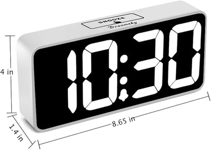 DreamSky Large Digital Alarm Clock Big Numbers for Seniors & Visually Impaired, 9 Inches Electric Clocks for Bedroom, Jumbo Display Fully Dimmable Brightness, USB Ports, Adjustable Alarm Volume