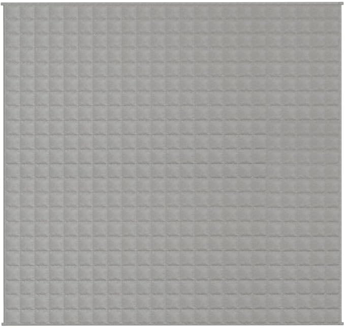Weighted Blanket Grey Cotton Polyester Glass Beads 86.6 x 90.6 Inch for Adults, Breathable Hypoallergenic Fabric with Calming Effect for Stress Relief and Improved Sleep