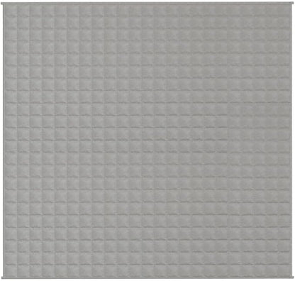 Weighted Blanket Grey Cotton Polyester Glass Beads 86.6 x 90.6 Inch for Adults, Breathable Hypoallergenic Fabric with Calming Effect for Stress Relief and Improved Sleep