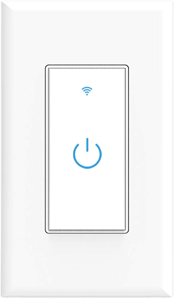 Smart Light Switch, WiFi Switch Touch Wall Switch 1 Gang, Compatible with Alexa Google Home