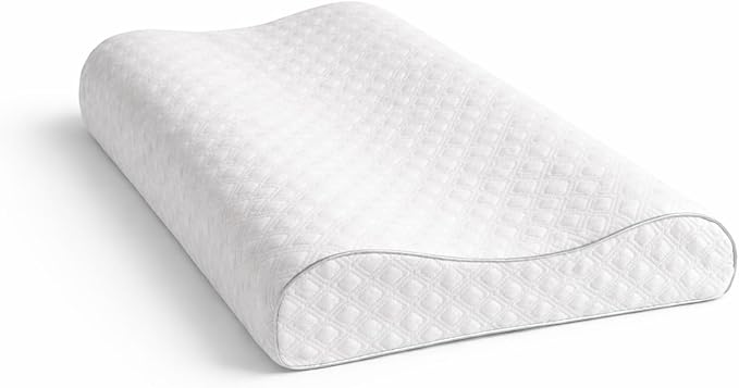 Aeris Memory Foam Contour Pillow for Side Sleepers - Adjustable, Ergonomic Design for Enhanced Neck Support - with Machine Washable Cover