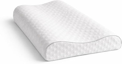 Aeris Memory Foam Contour Pillow for Side Sleepers - Adjustable, Ergonomic Design for Enhanced Neck Support - with Machine Washable Cover
